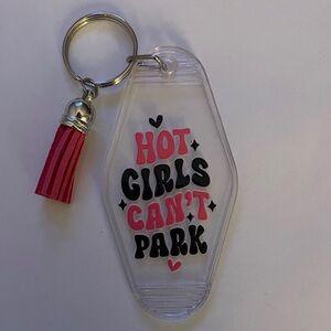 Pink and Black Key Holder with Tassel